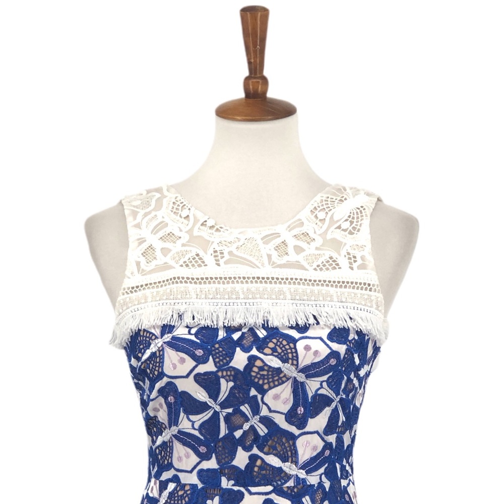 Badgley Mischka Eislyn Butterfly Embroidered Dress - Picture 4 of 10